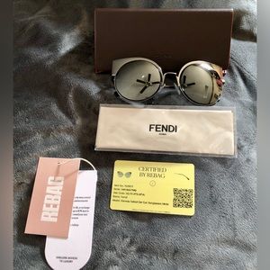 RARE FENDI RUNWAY CUTOUT CATEYE SUNGLASSES W/Case & COA!